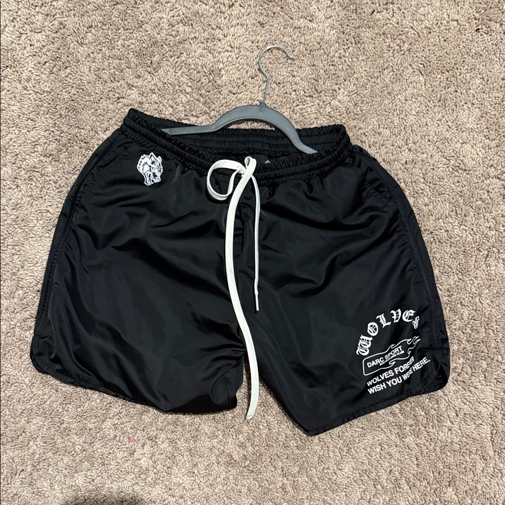 Black Wolves Graphic Shorts